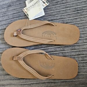 Rainbow Tan Flip Flops